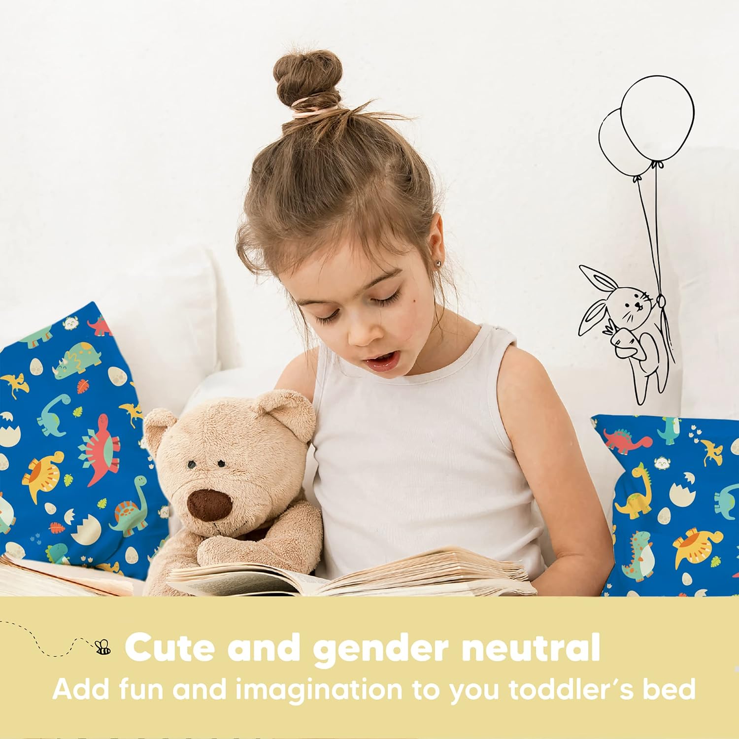 Toddler Pillow with Pillowcase - 13x18 My Little Dreamy Kids Travel Bed Pillows for Sleeping, Organic Cotton Small Pillowcase, Soft &…