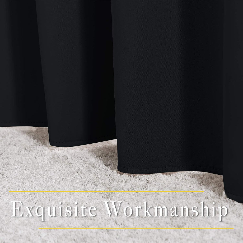 Nicetown Black Out Curtains 63 inches Long, Grommet Blackout Window Treatment Thermal Insulated Solid Room Darkening Drapes for Bedroom/Kit…