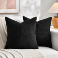 Fancy Homi 2 Packs Black Decorative Throw Pillow Covers 20x20 Inch for Living Room Couch Bed Sofa, Rustic Farmhouse Boho Home Decor, Soft…