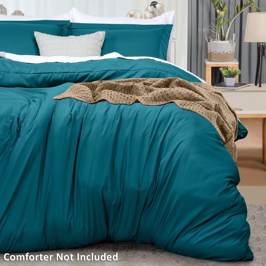Utopia Bedding Duvet Cover Queen Size - 3 Piece with Zipper Closure - 1 Comforter Cover 90X90 Inches & 2 Pillow Shams 20X26 Inches (Denim…