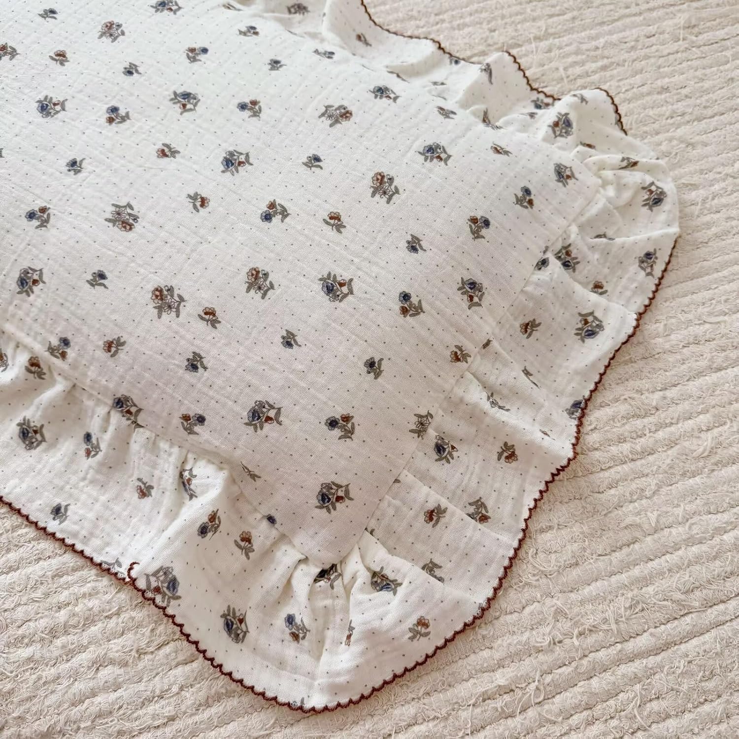 BuLuTu Crib Size Toddler Pillowcase 1 pc, 14"x20", Oeko-TEX Certified 100% Cotton Gauze Pillow Cases for Girls Boys Sensitive Skin, Pansy F…