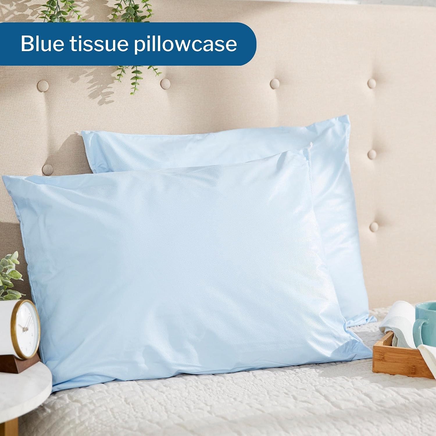 McKesson Disposable Pillow Case Covers [200 Count] Bulk Pillowcase, Single-Use for specialized Hospital Travel, Standard Size, Blue, 21…
