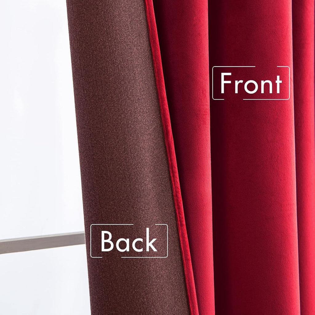 Miulee Velvet Curtains 90 inches - Luxury Blackout Curtains for Bedroom Living Room Thermal Insulated Super Soft Window Drapes Rod Pocket &…