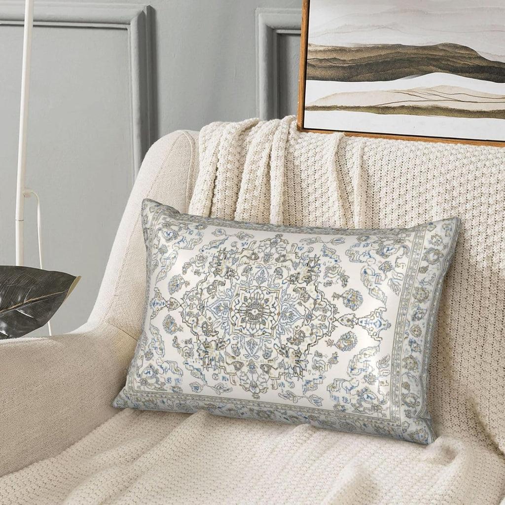Imitation Silk Pillowcase for Hair and Skin Abstract Beige Carpet 1 Pack Satin Queen Pillowcase with Hidden Zipper Cooling Pillow Cover…