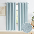 Keqiaosuocai Full Shading Blackout Linen Curtains Set, Pair of Energy Smart Noise Reducing Drapes for Bedroom, Privacy Assured Panels Back…