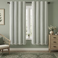 XOGUIBO Boho Blackout Curtains 72 Inches Long Sage Green Linen Blend 2 Panels with Tassels and Cotton Embroidery, Farmhouse Vintage…