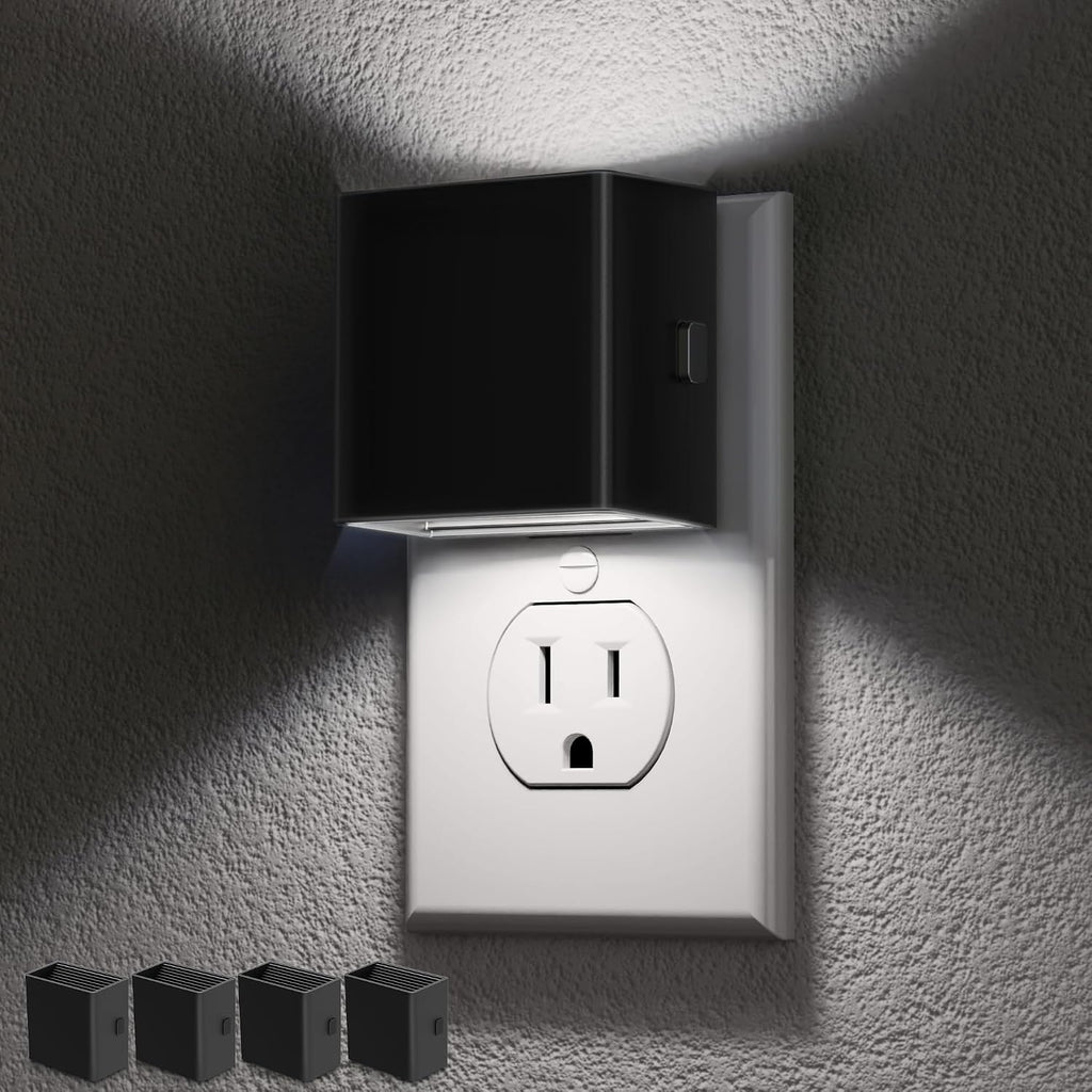 DORESshop LED Night Lights Plug into Wall [4 Pack], Plug in Nightlight, 3 Level Brightness Adjustable Night Light, Dusk to Dawn Sensor…
