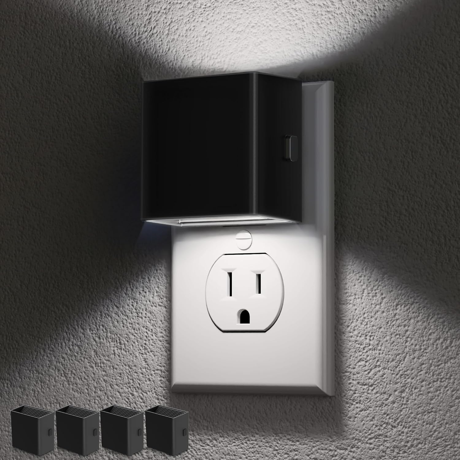 DORESshop LED Night Lights Plug into Wall [4 Pack], Plug in Nightlight, 3 Level Brightness Adjustable Night Light, Dusk to Dawn Sensor…