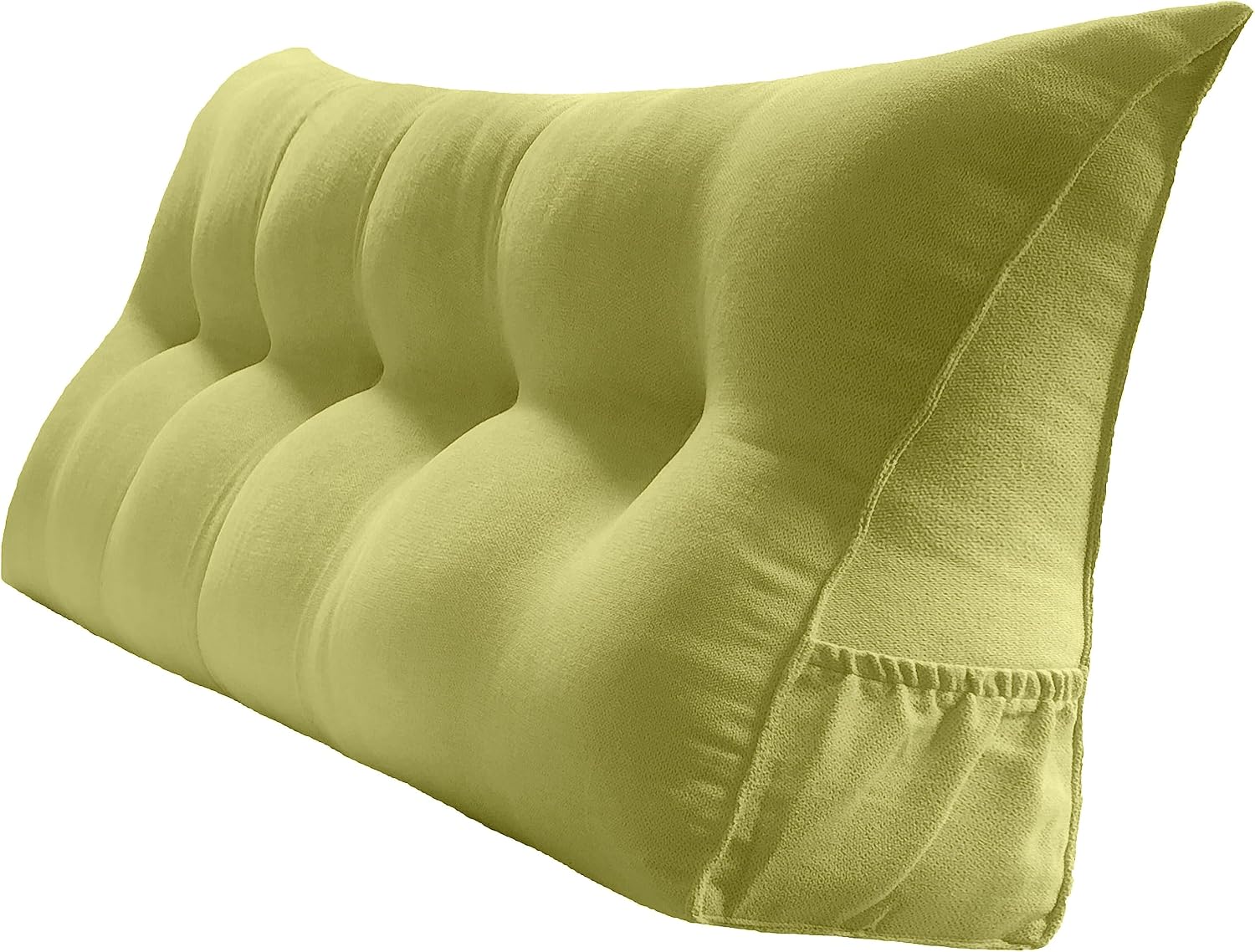 Peachwell Handmade Headboard Pillow- Triangular Wedge Support Large Bolster Cushion Headboard Backrest Pillow with Two Large Side Pockets…