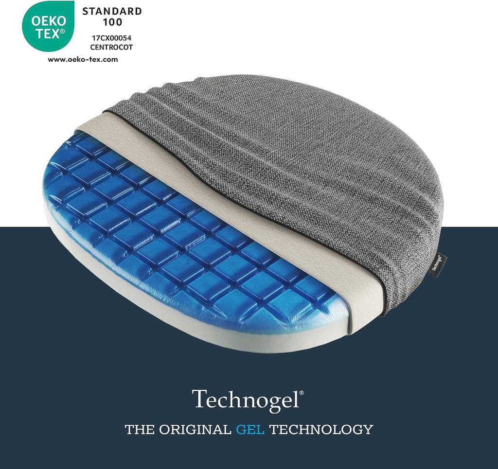 Technogel Pebble Cooling Gel Seat Cushion – Ergonomic Support for Office Chair, Car, Airplane – Sciatica, Hip & Coccyx for Long Sitting, Of…