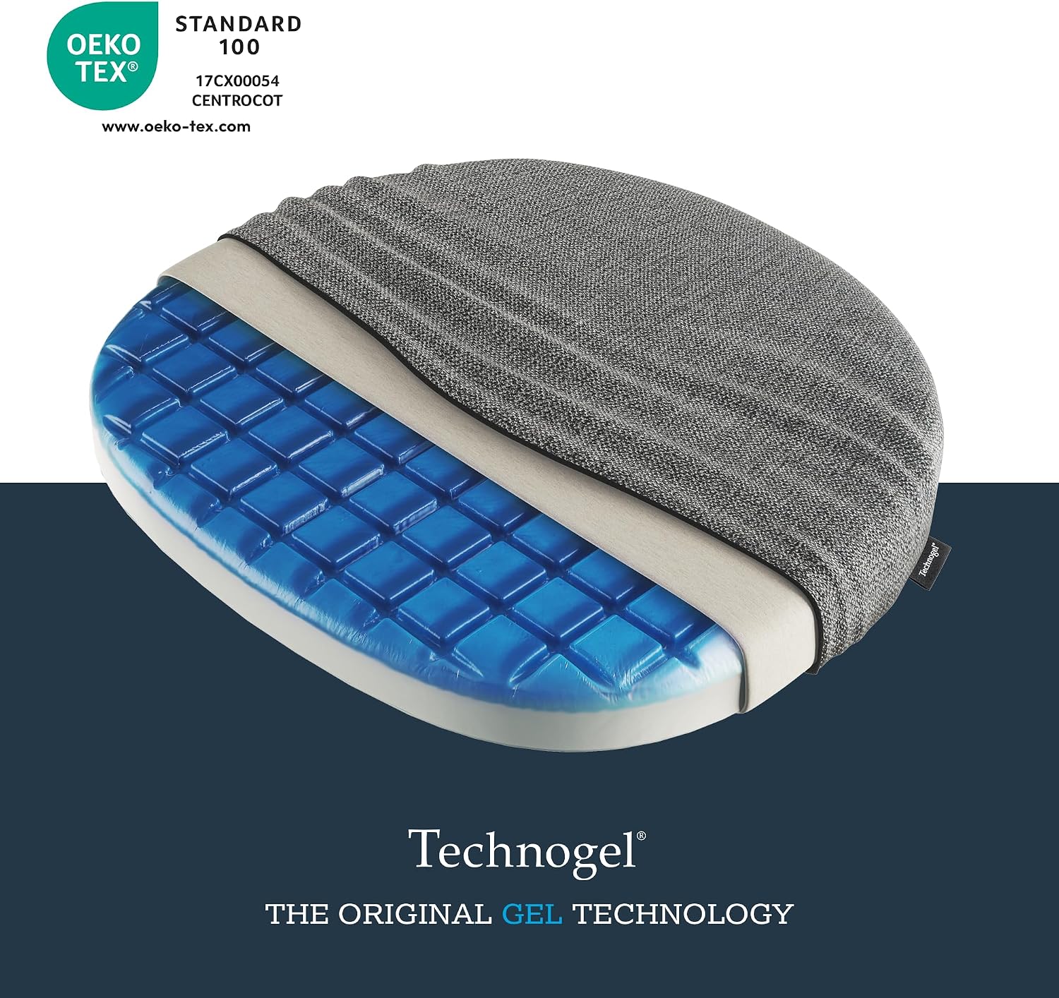 Technogel Pebble Cooling Gel Seat Cushion – Ergonomic Support for Office Chair, Car, Airplane – Sciatica, Hip & Coccyx for Long Sitting, Of…