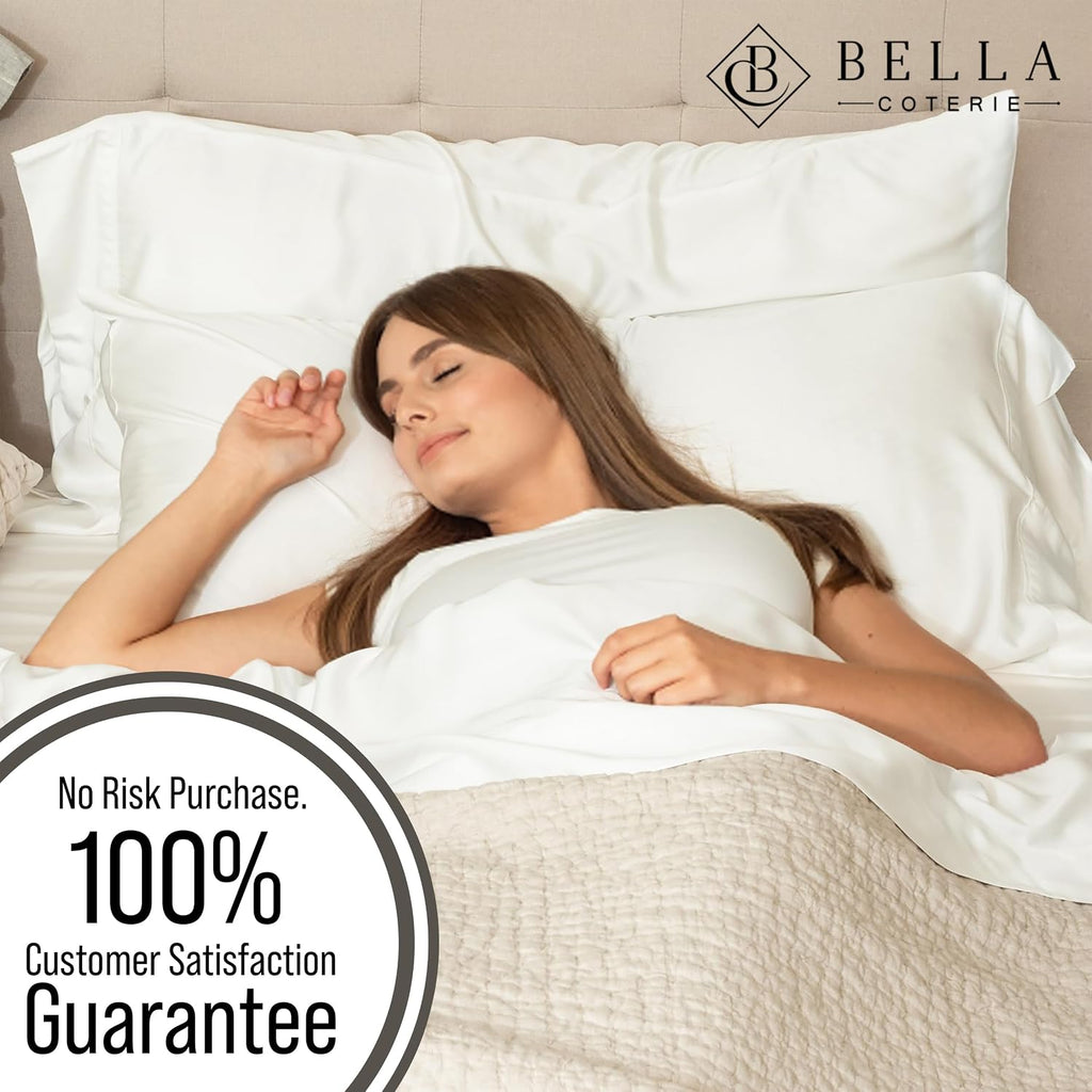 Bella Coterie Luxury Bamboo Viscose Cal King Size Sheet Set | 100% Organically Grown | Ultra Soft | Cooling for Hot Sleepers | 18" Deep…