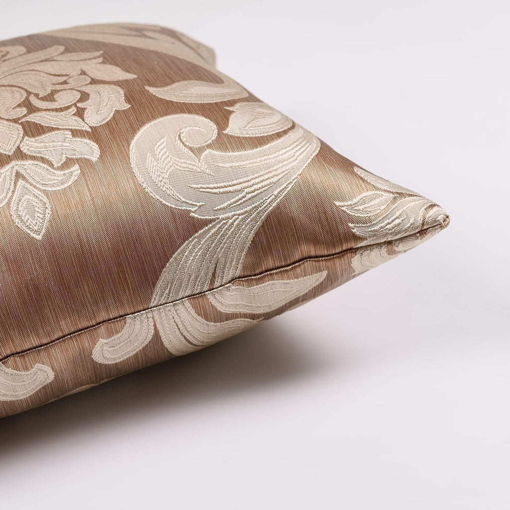 Napearl Throw Pillow Covers-Set of 2 Cushion Covers with Champagne Gold Beige Jacquard Patterns, Decorative Pillowcase for Couch, Sofa, Bed…