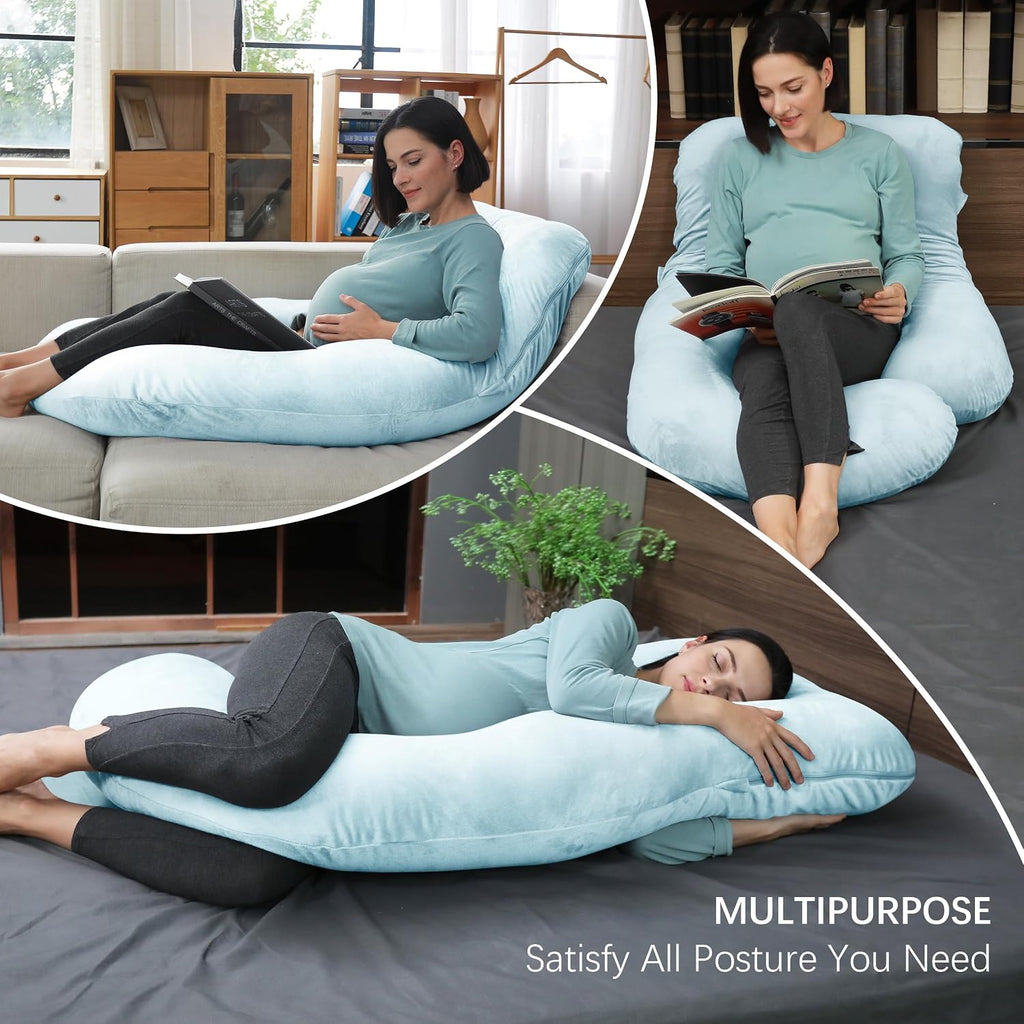 Moonpark MOON PARK Pregnancy Pillows for Sleeping - U Shaped Full Body Maternity Pillow with Removable Cover - Support for Back, Legs, Bell…