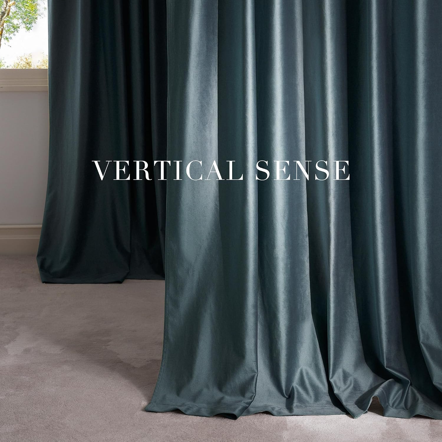 Nicetown Velvet Stone Blue Blackout Curtains 96 inches Long, Rod Pocket & Back Tab Thermal Drapes Luxury Room Darkening Window Treatments f…