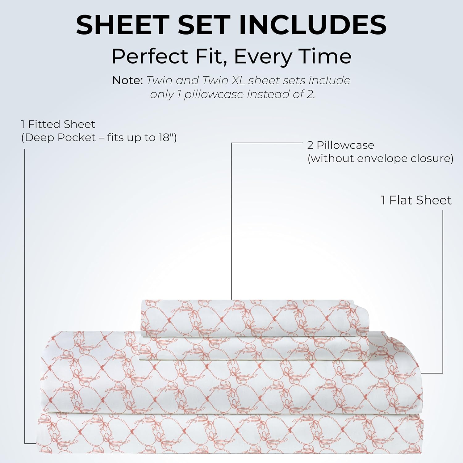 California King Fitted Sheet with 18" Deep Pockets, Flat Sheet - Percale Weave Natural - Breathable 100% Cotton Bedding, 1 Fitted Sheet +…