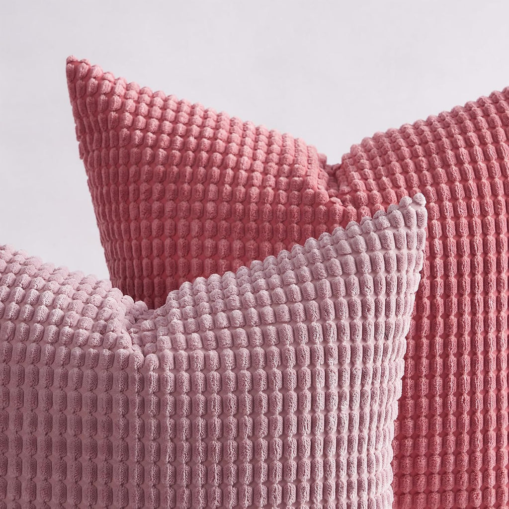 Topfinel 4 Packs Pink Decorative Throw Pillow Covers 24x24 Inch for Living Room Couch Bed Sofa, Boho Western Farmhouse Home Decor, Square S…