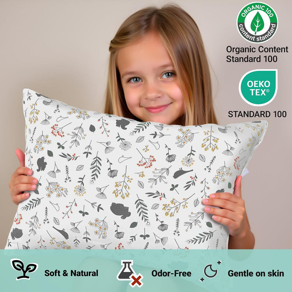 ZPECC-ABrandThatHasBeenFocusedOnBeddingFor20Years ZPECC Toddler Pillow with Pillowcase - 13x18 Organic Cotton Hypoallergenic Kids Pillow, B…