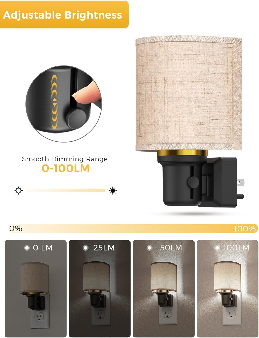 L LOHAS LED Bright Night Lights Plug into Wall, Plug in Night Light Dimmable, Daylight White, Decorative Nightlights Plug in Wall, Light…