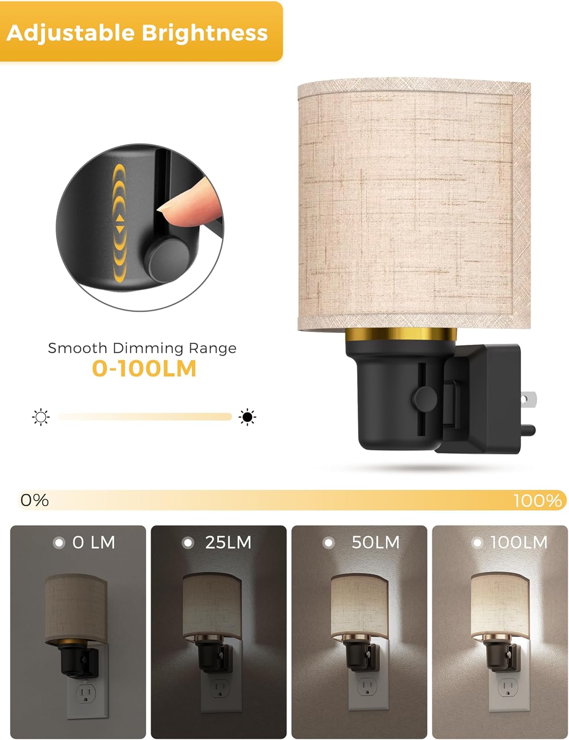 L LOHAS LED Bright Night Lights Plug into Wall, Plug in Night Light Dimmable, Daylight White, Decorative Nightlights Plug in Wall, Light…