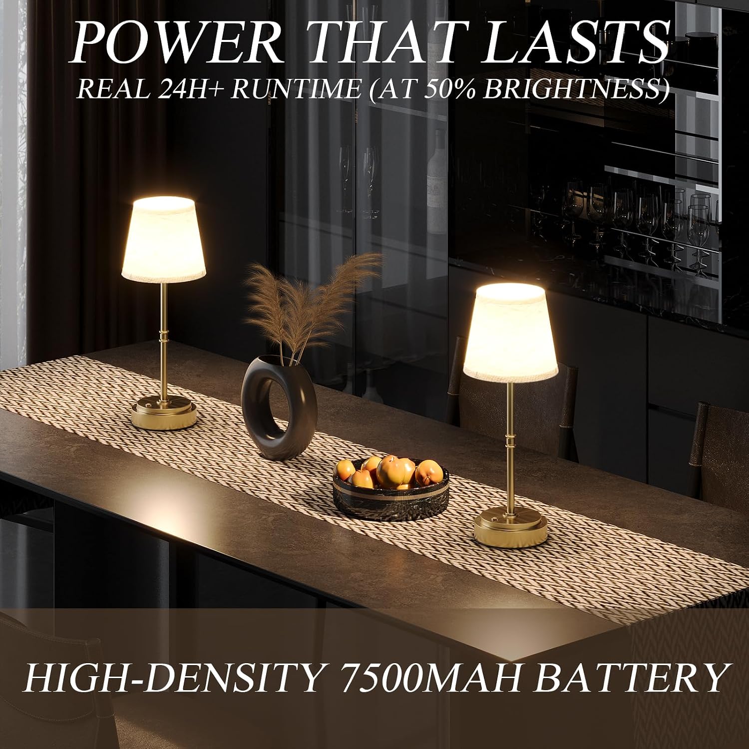 Cordless Table Lamp Rechargeable - Portable LED Desk Lamp for Dining Room, Bedroom, Patio - 2-in-1 Adjustable Height (16"/11") Touch Light…