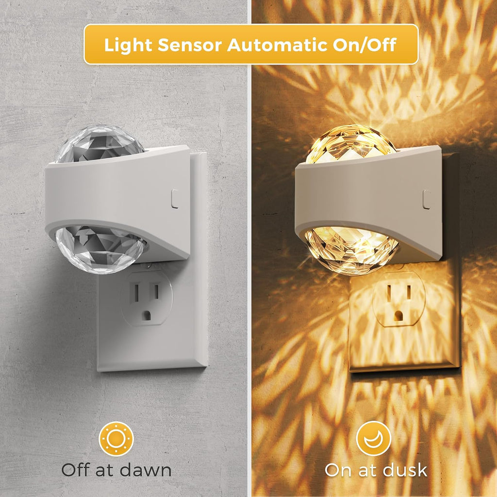 L LOHAS LED Night Light, Projector Night Light with Dusk to Dawn Sensor,3000K Soft White, Brightness Adjustable, Plug in Nightlight for…
