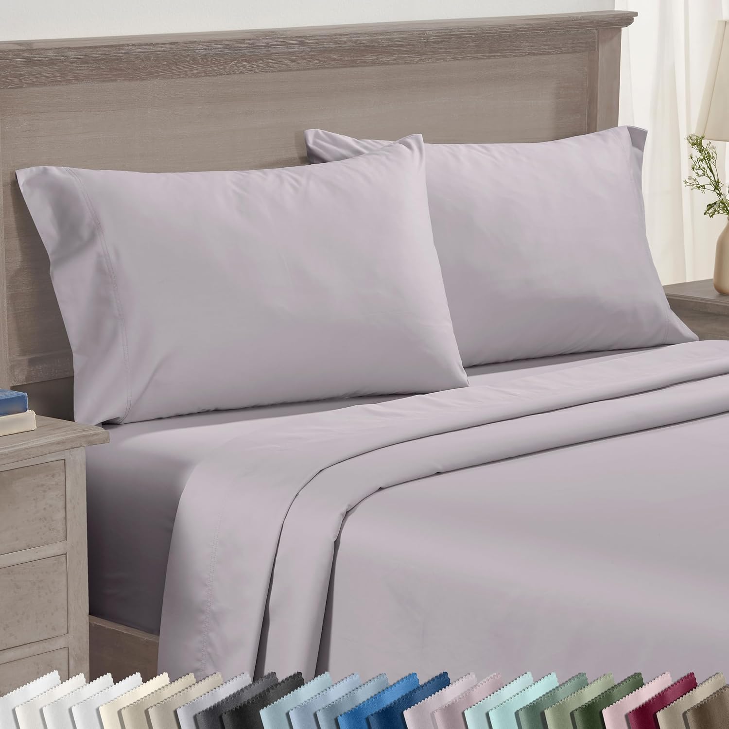 CaliforniaDesignDen Luxuriously Soft 600 Thread Count, 100% Cotton Set of 2 Cases, Crisp Pillows Cases Queen Size Set of 2 Fits Standard &…