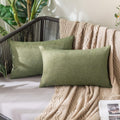 Miulee Pack of 2 Decorative Outdoor Solid Waterproof Throw Pillow Covers Faux Linen Garden Farmhouse Cushion Cases for Patio Tent Balcony C…