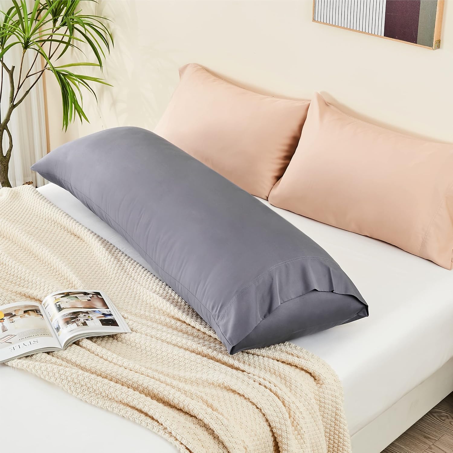 Bedelite Body Pillow Cover, Rayon Made from Bamboo, Cooling Body Pillow Pillowcase for Hot Sleepers and Night Sweats, Breathable & Silky So…