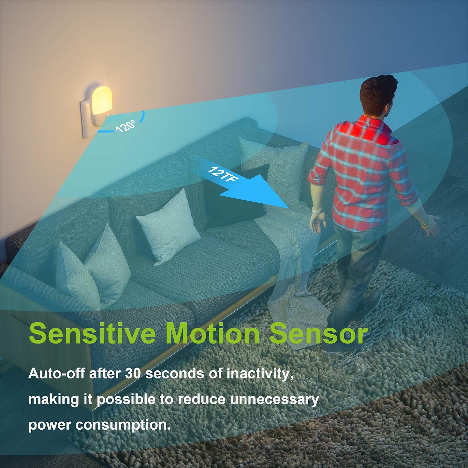 MAZ-TEK Plug in Motion Sensor Dimmable Night Light, Soft Warm White LED Nightlight with Dusk to Dawn Motion Sensor, Adjustable Brightness…