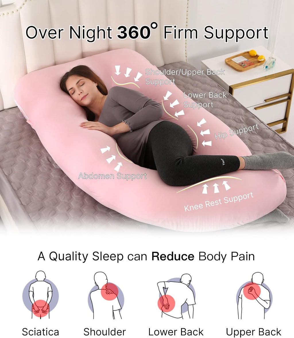 ALLOPERA Pregnancy Pillow, Full Body Maternity Pillow 57 inch, with Removable Washable Cover - Sleep Support for Legs, Back, Neck…