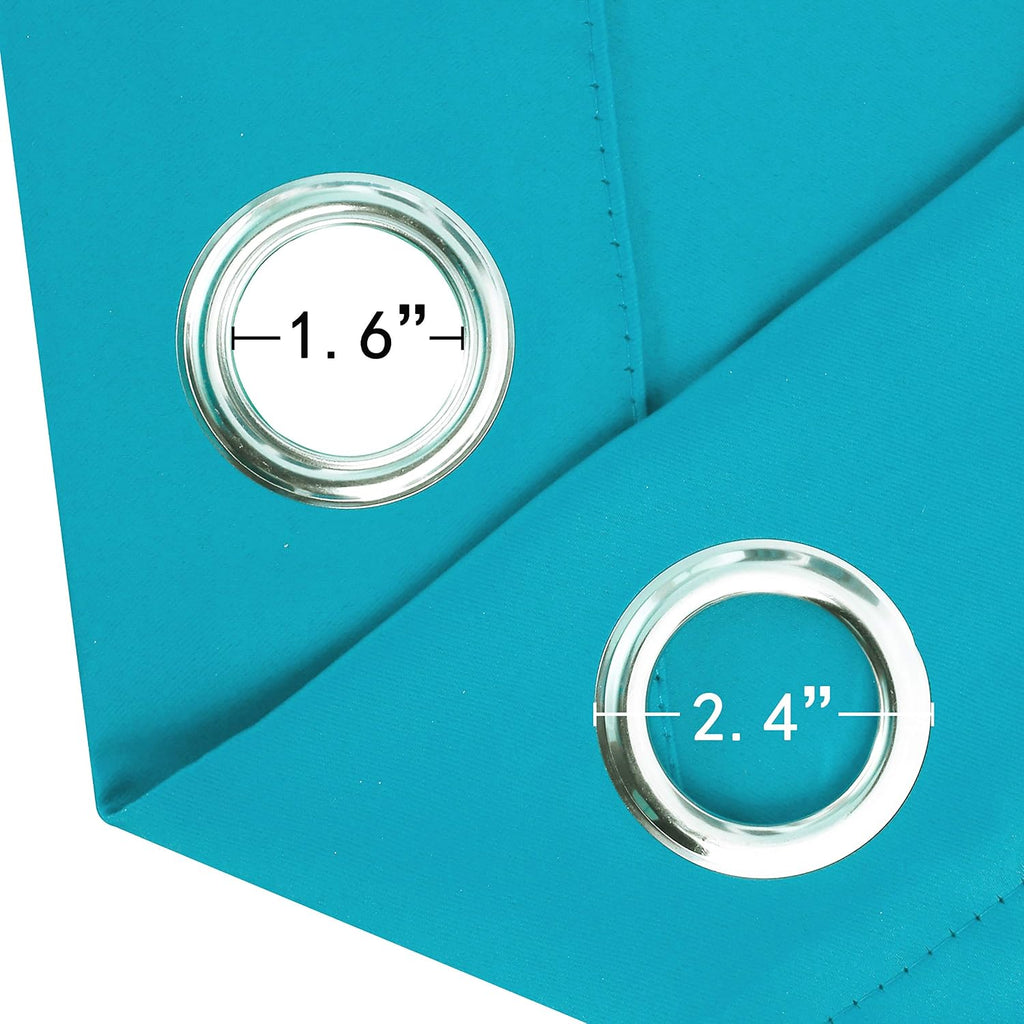 Lemomo Teal Thermal Blackout Curtains/52 x 54 Inch/Set of 2 Panels Room Darkening Curtains for Bedroom 54 Inch silver