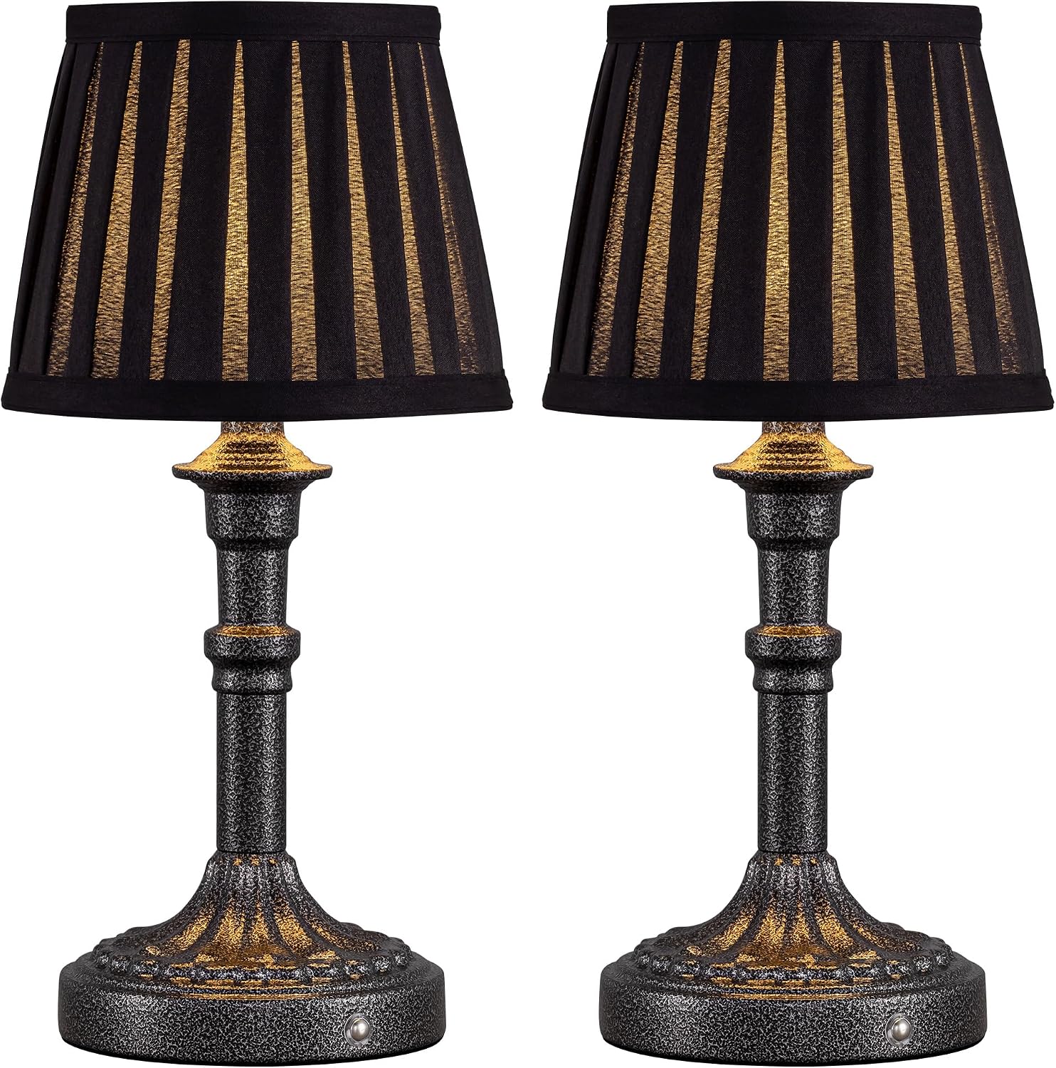 KDG Cordless Portables Table Lamp Set of 2, LED Fabric Shade Small Desk Lamps, 5000mAh Battery Powered Lighting, 2700K Stepless Dimmable…