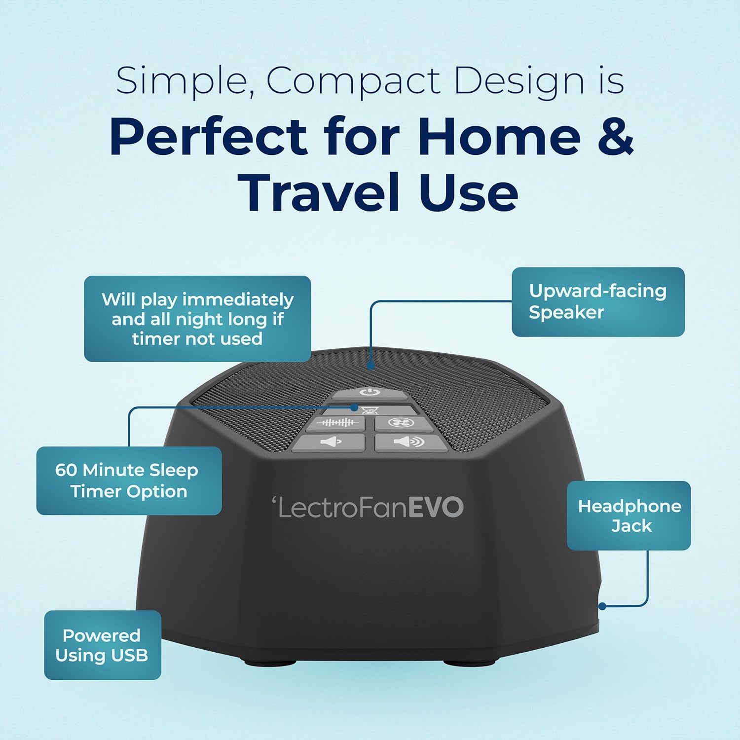 Adaptive Sound Technologies LectroFan EVO - Non-Looping Sound Machine for Sleep - Soothing Noise - Convenient Sleep Timer - Lightweight…