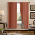 Pitalk Terracotta Black Out Curtains 72 Inch Long Western Blackout Window Curtain & Drapes 72 Inch Length 2 Panel Viral Retro Vintage Linen…