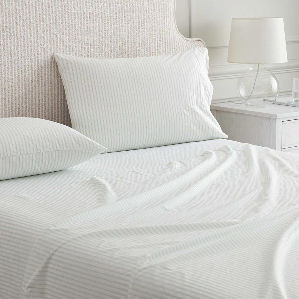 MarthaStewart Martha Stewart - King Size Sheets Set, Crisp & Tailored Cooling Sheets with a Smooth Cotton Percale Lightweight Feel - Bed Sh…