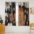 Tyrot Black Boho Floral 100% Blackout Curtains 45 Inch Long 2 Panels Mid Century Modern Botanical Grommet Thermal Insulated Room…