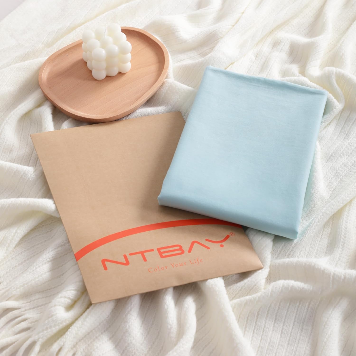 Ntbay Queen Cotton Pillowcases - Envelope Closure 20x30 Pillowcases Set of 2, Breathable and Soft Bed Pillow Cases, Aqua Cotton
