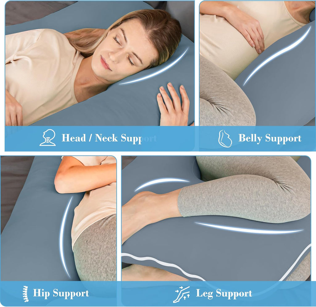Cute Castle Cooling Cover Pregnancy Pillows, Soft U-Shape Maternity Pillow with Removable Cover - Full Body Pillows for Adults Sleeping…