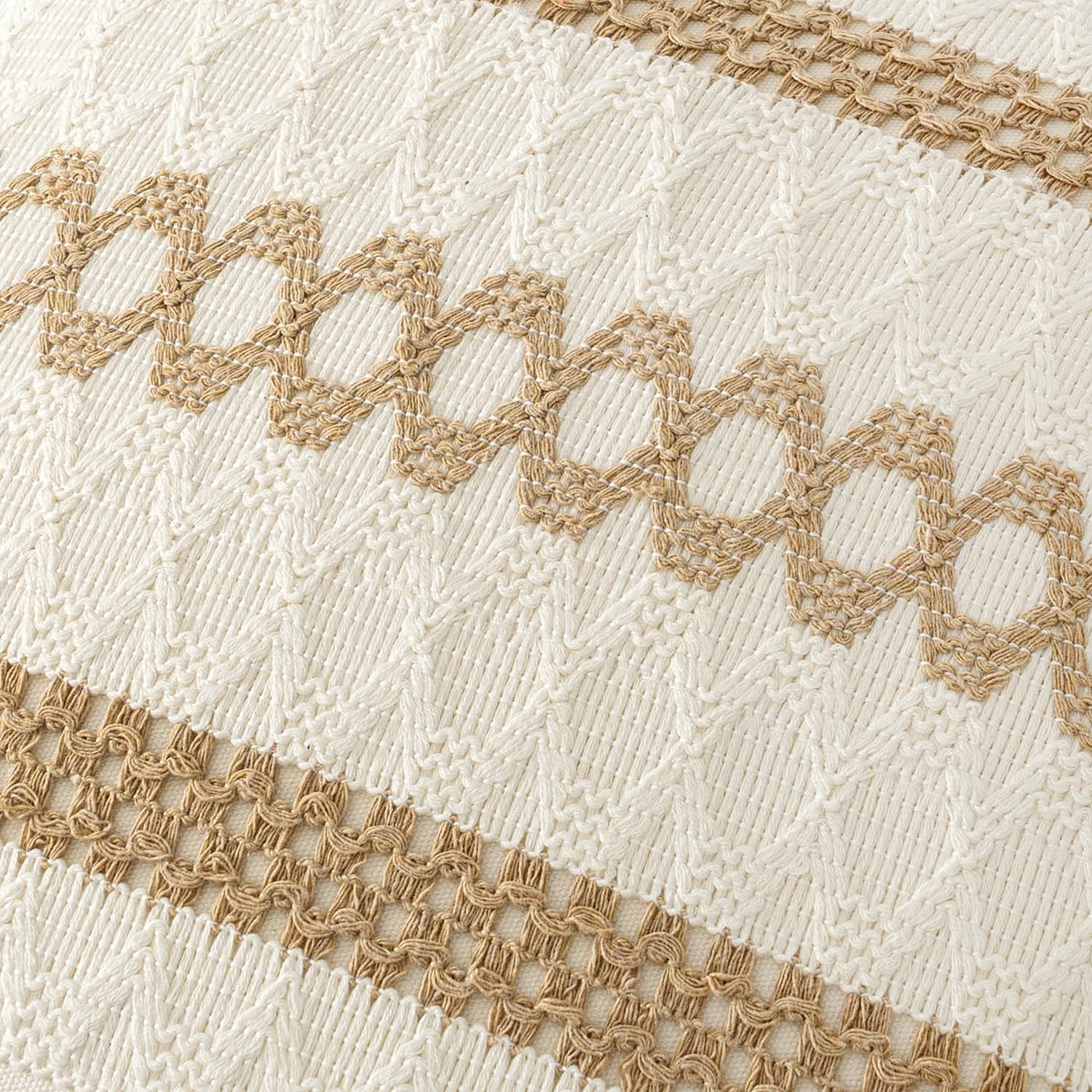 MIULEE Set of 2 Neutral Boho Decorative Pillow Covers 18x18 Inch Farmhouse Rustic Couch Throw Pillows Modern Spring Cotton Cushion Covers…