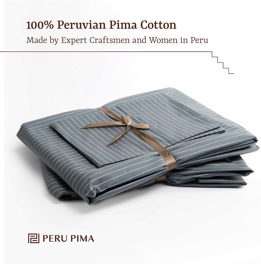Perupima Peru Pima 415 Thread Count Percal King Pillowcases - 100% Peruvian Pima Cotton, 2 Piece (2 Pillowcases) - Cooling, Crisp, Hotel Qu…