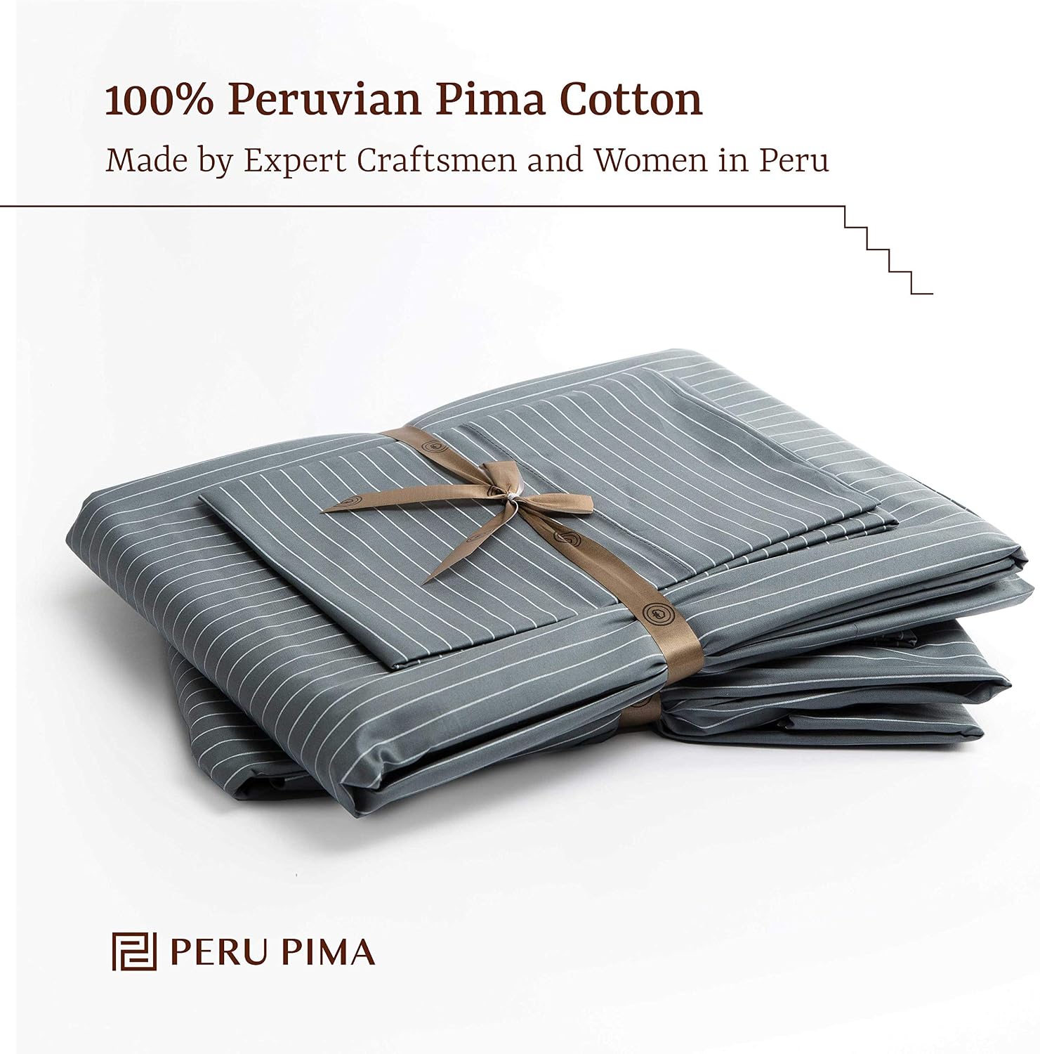 Perupima Peru Pima 415 Thread Count Percal Standard Pillowcases - 100% Peruvian Pima Cotton, 2 Piece (2 Pillowcases) - Cooling, Crisp, Hote…