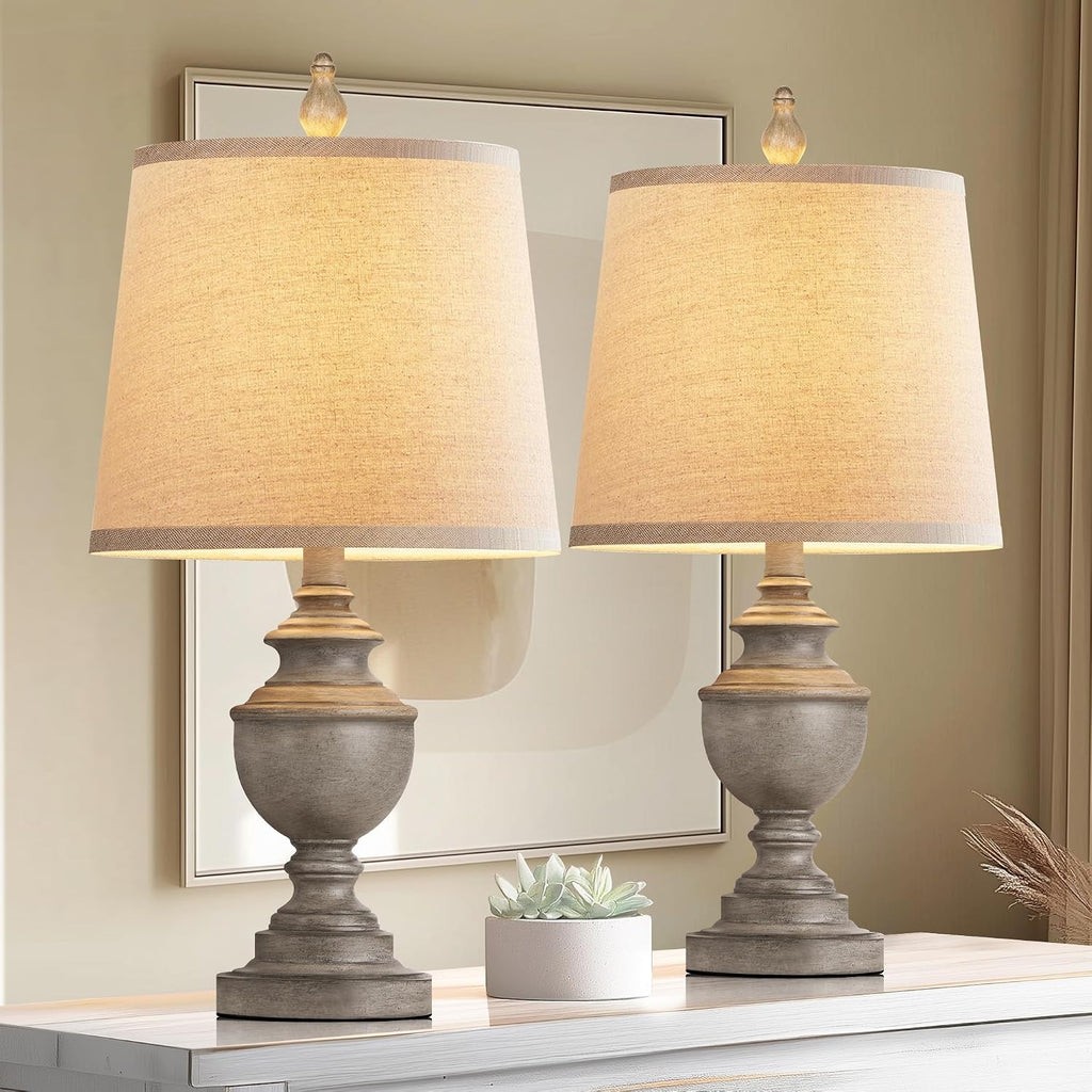 PARTPHONER Retro Table Lamps Set of 2, Bedside Lamp for Bedroom Rustic Farmhouse Table Lamps for Living Room, 22" Vintage Nightstand…