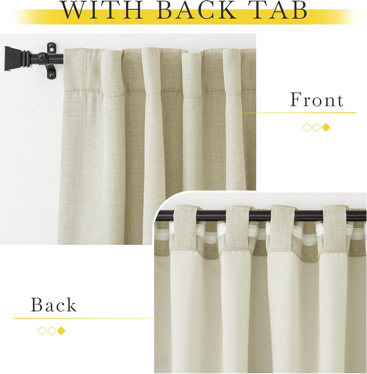 Nicetown Room Darkening Living Room Curtains 96 inches Long, Pinch Pleated Curtains Faux Linen Blend Light Blocking Noise Canceling Drapes…