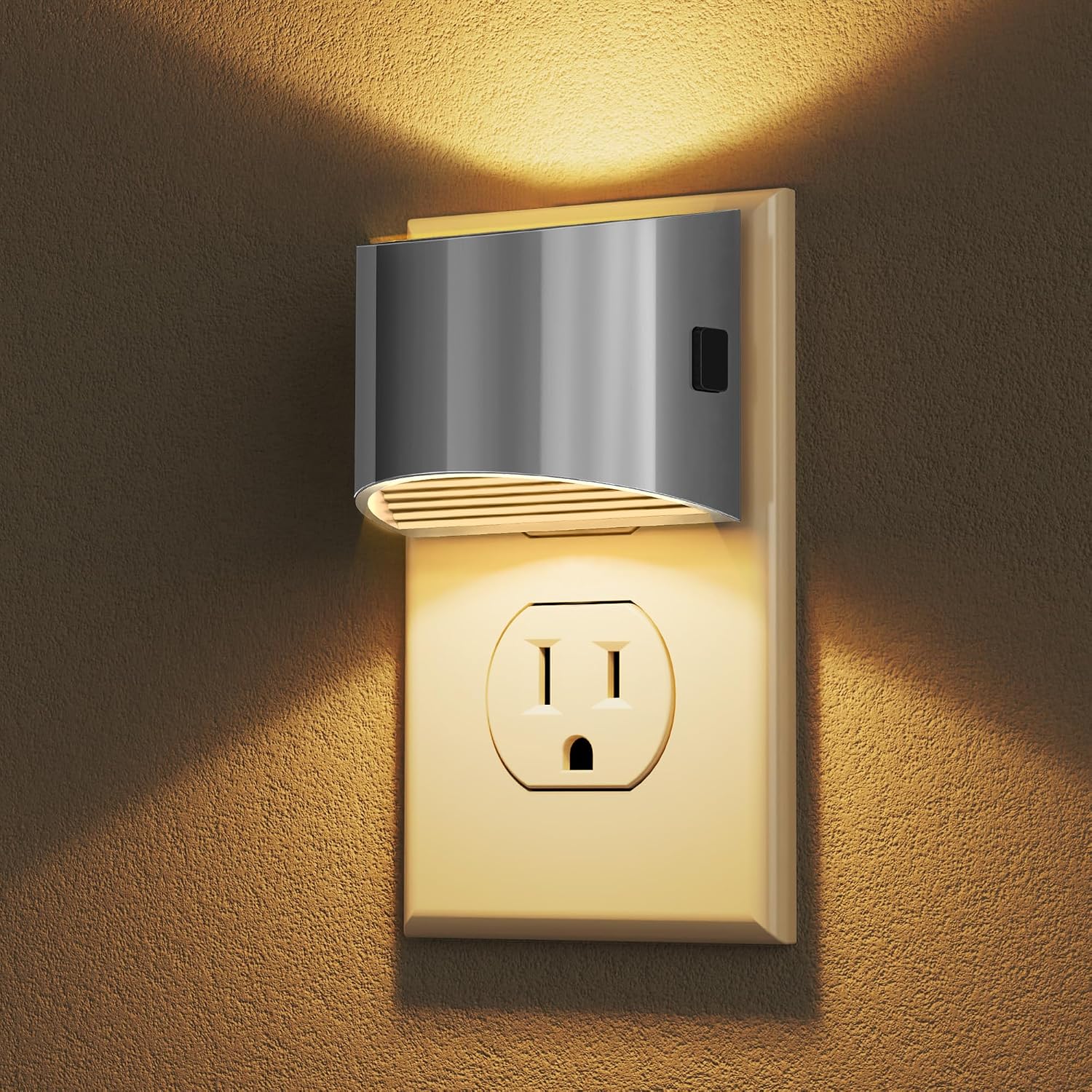 DORESshop LED Night Light[2 Pack], Night Lights Plug into Wall, 3 Level Brightness Adjustable Plug in Night Light, Dusk to Dawn Sensor…