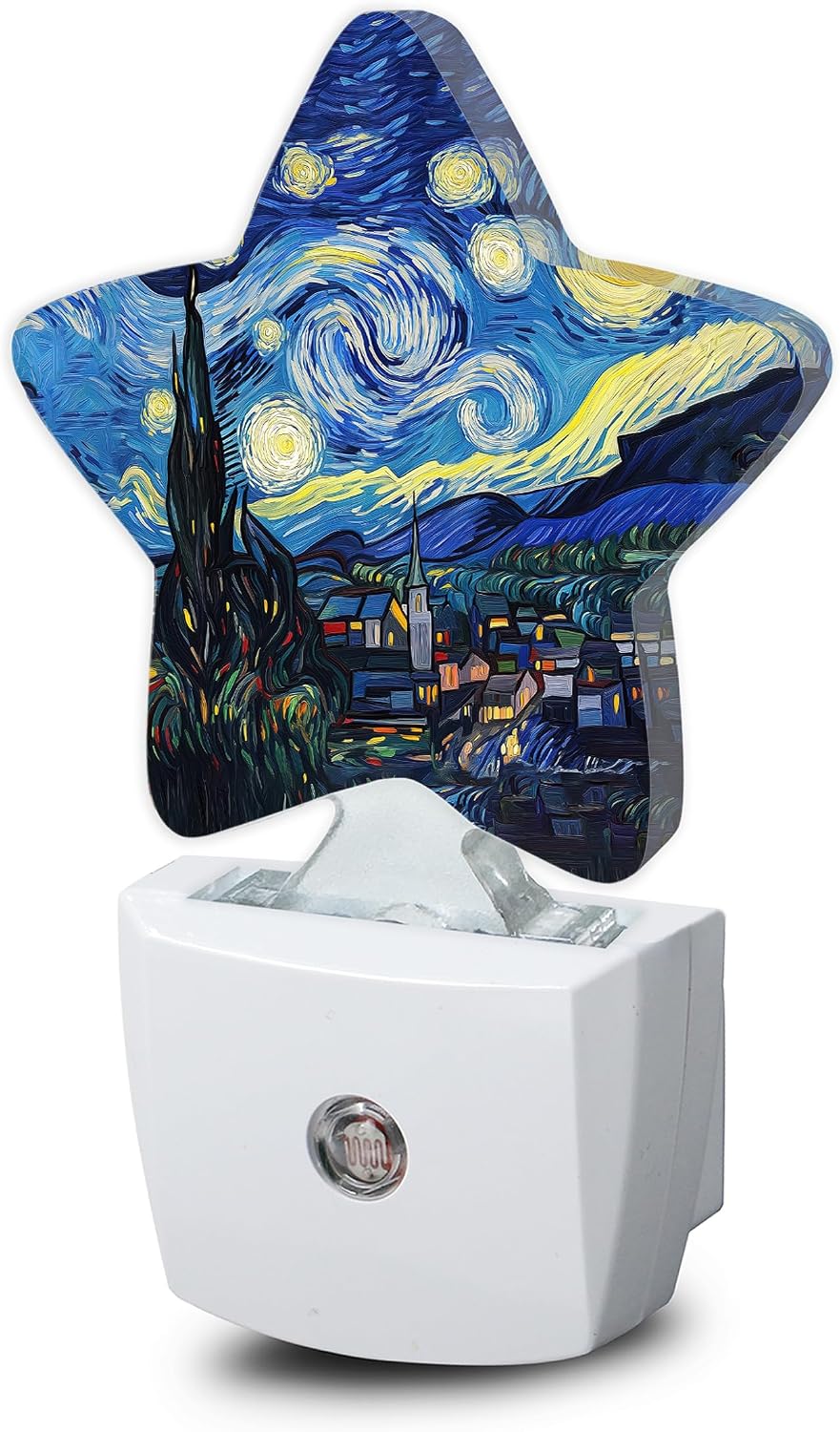 Snowmolle Night Light, Starry Night Plug into Wall with Dusk to Dawn Light Sensors, Abstract Oil Painting Warm Star Nightlights for Bedroom, B…