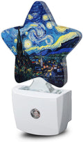 Snowmolle Night Light, Starry Night Plug into Wall with Dusk to Dawn Light Sensors, Abstract Oil Painting Warm Star Nightlights for Bedroom, B…