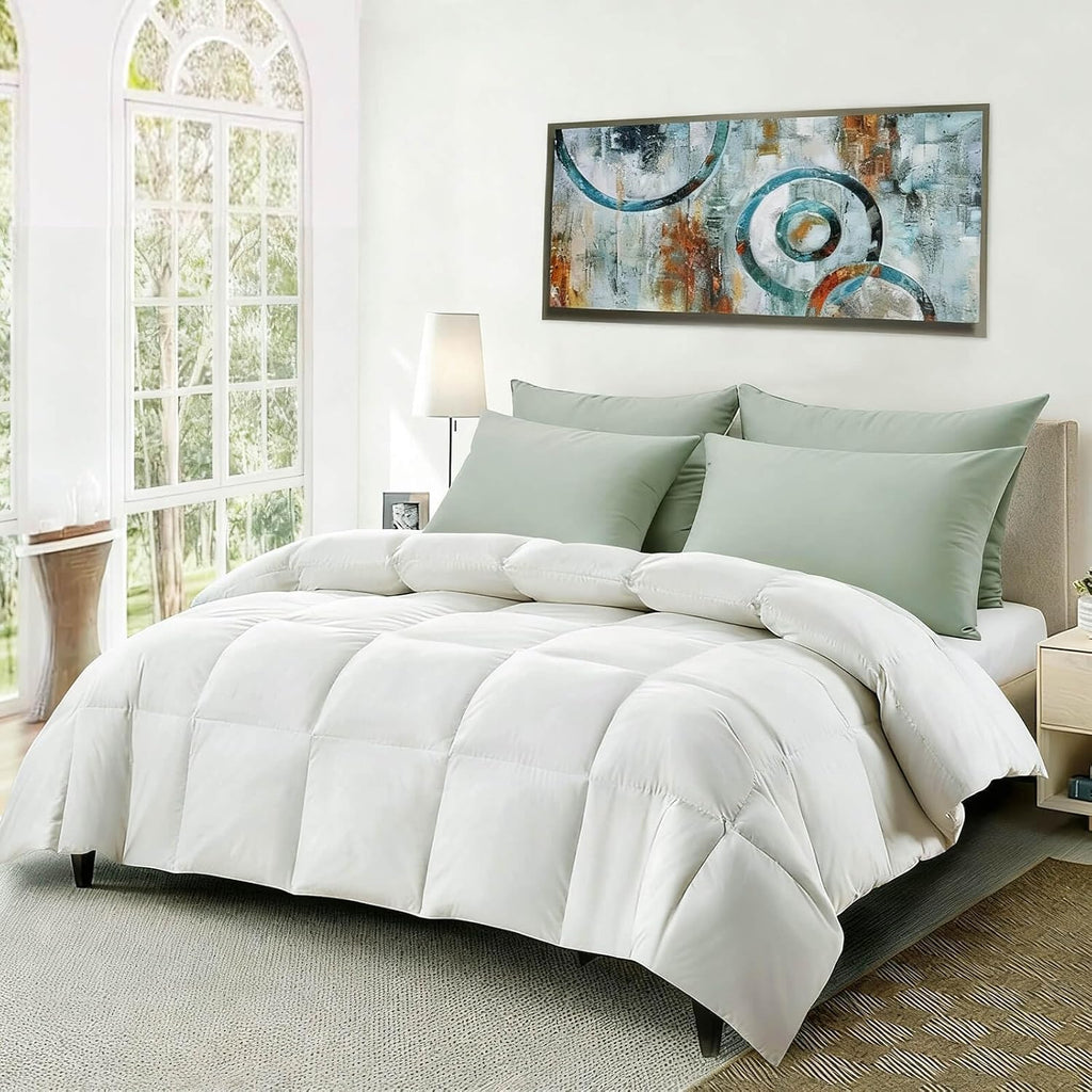 Flat Ultra Thin Bed Pillows King Size Pillow Set of 2 Extra Soft Down Alternative for Stomach Back Sleeper Sage Green 20x36inches
