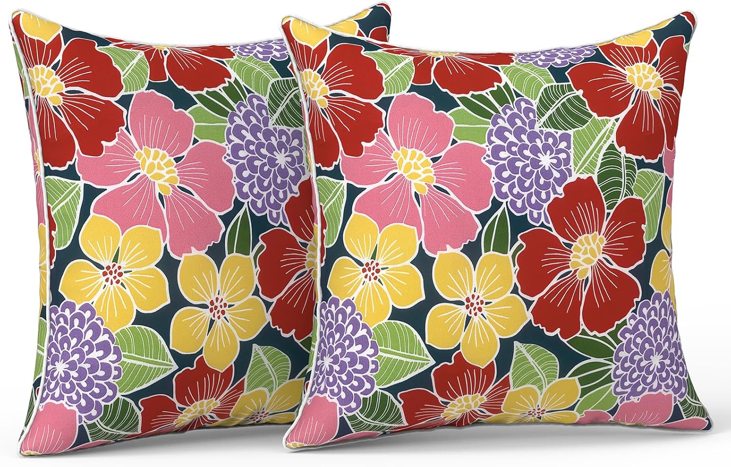 LVTXIII Outdoor/Indoor Pillow Covers, Patio Fade Resistant Throw Pillow Covers ONLY, Waterproof Farmhouse Accent Cushion Cases for Sofa…