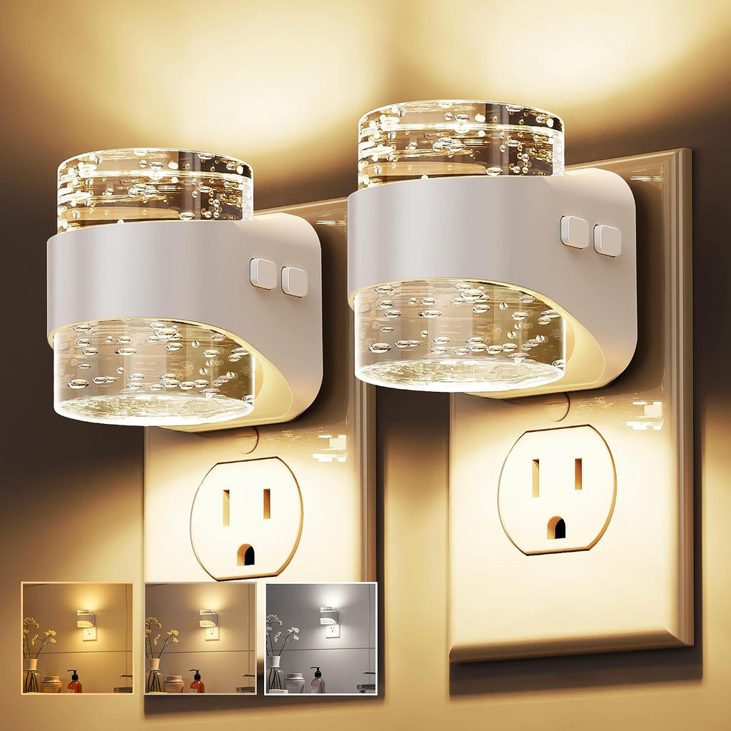 Llohasled L LOHAS LED Night Light, 3CCT Bubble Night Lights Plug into Wall,2 Pack 3000K/4000k/5000K Adjustable Night Light, Dimmable Nightli…
